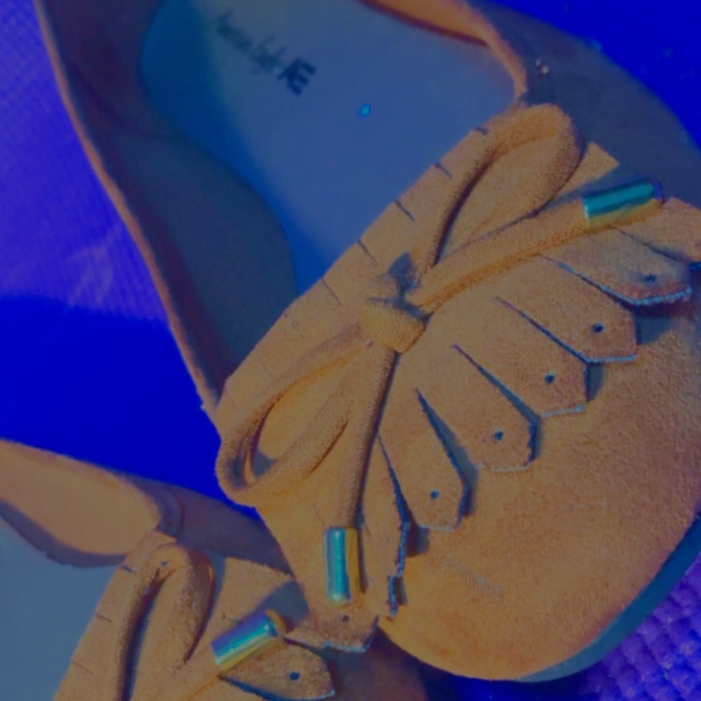 american eagle brown slide on indie shoes
